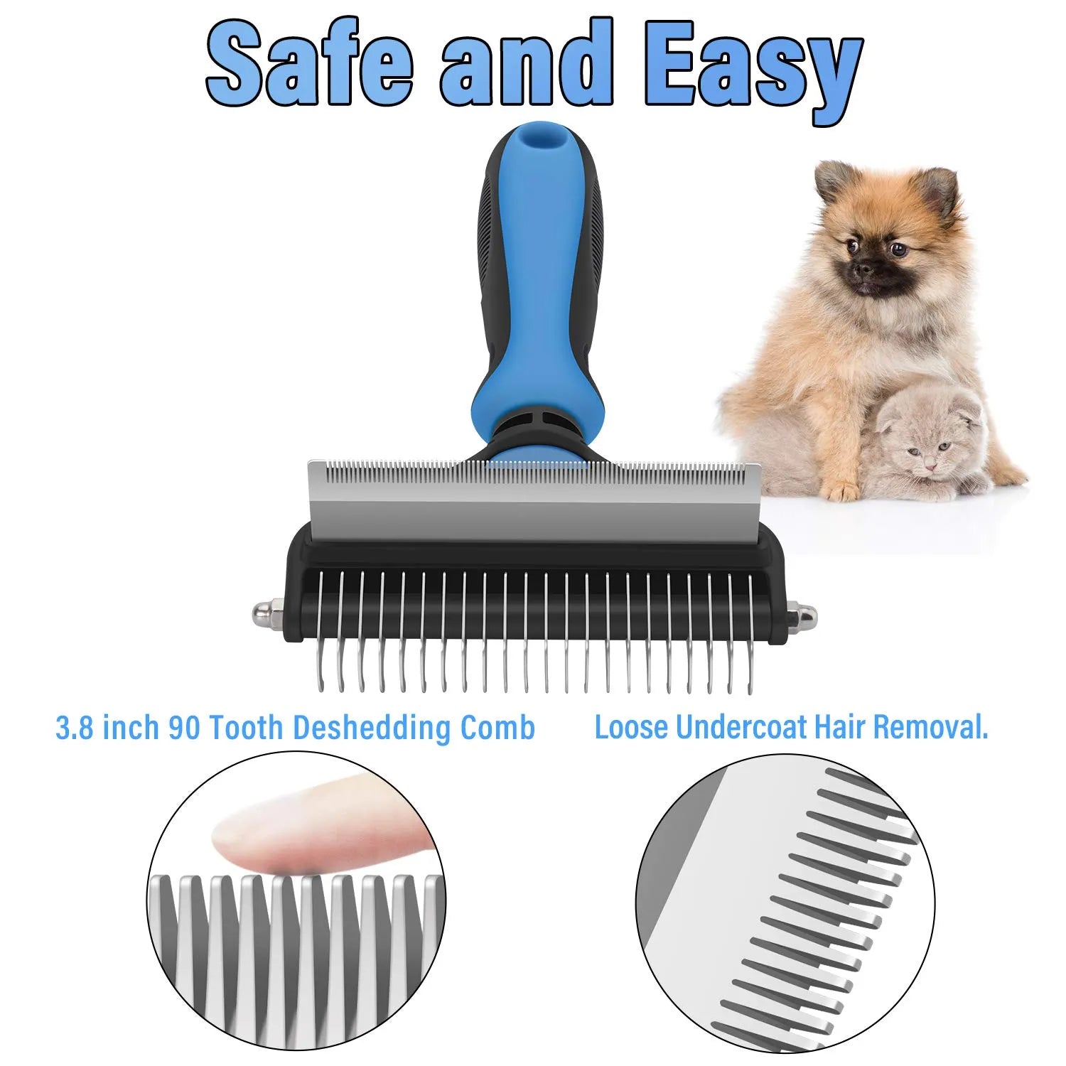 🐕 Last Day Special Price !  🏆 Professional Deshedding Tool For Dogs And Cats – Gentle On Skin, Efficient Grooming & Comfortable Grip Design ✂️