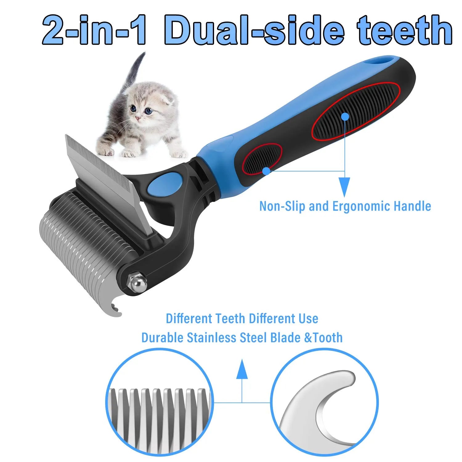 🐕 Last Day Special Price !  🏆 Professional Deshedding Tool For Dogs And Cats – Gentle On Skin, Efficient Grooming & Comfortable Grip Design ✂️