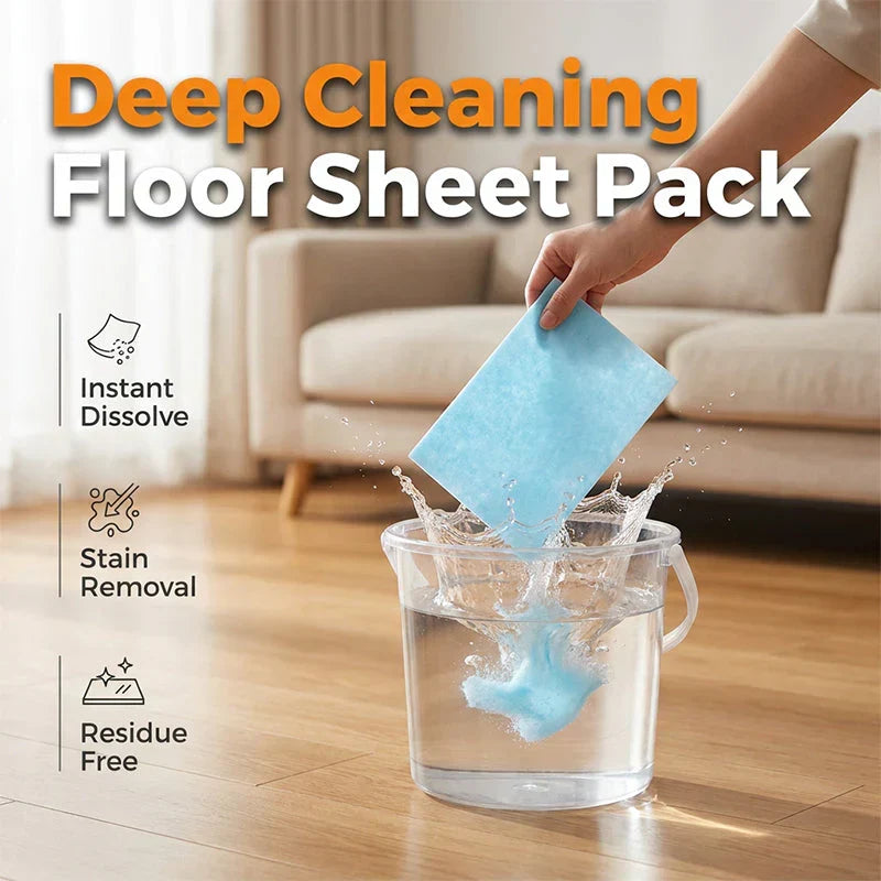 🔥New Hot Selling ❤️‍🔥55% OFF !! ⏰Water-Soluble Floor Cleaning Sheets