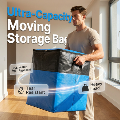 Collapsible Storage and Moving Bag – Heavy-duty handles & zippered closure  – reusable & easy to clean
