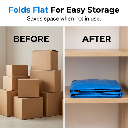 Collapsible Storage and Moving Bag – Heavy-duty handles & zippered closure  – reusable & easy to clean