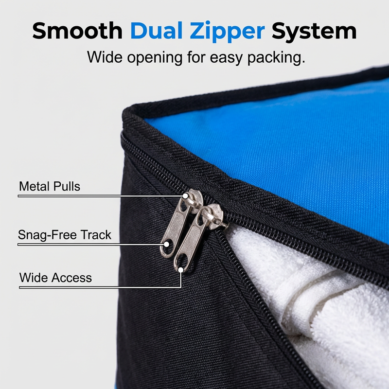 Collapsible Storage and Moving Bag – Heavy-duty handles & zippered closure  – reusable & easy to clean