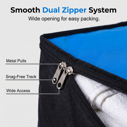 Collapsible Storage and Moving Bag – Heavy-duty handles & zippered closure  – reusable & easy to clean